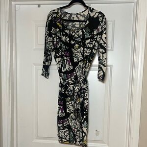 Elegant Abstract Long Sleeve Dress